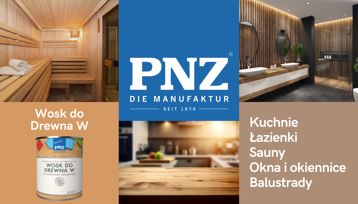 Grafika prezentująca wykorzystanie wosku do drewna W marki PNZ